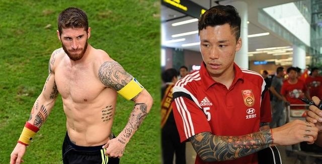 国足纹身,梅西纹身和国足