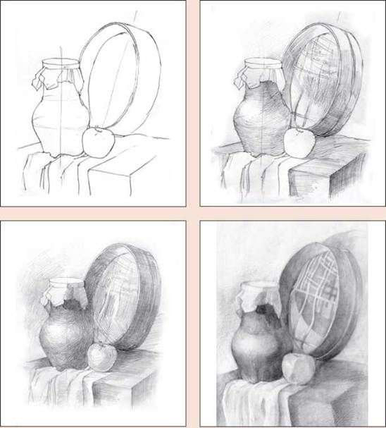 素描几何体初步教学,石膏素描几何体组合临摹图片
