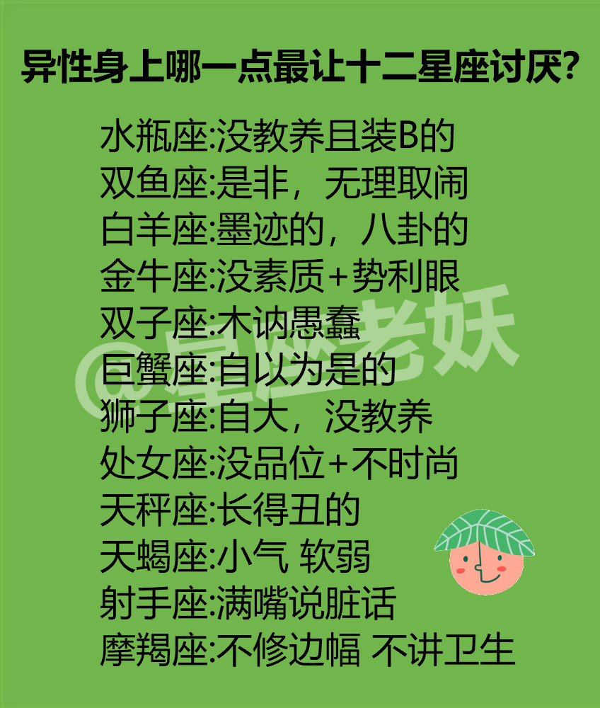 十二星座中哪个星座最惹人讨厌,十二星座里哪个星座最让人讨厌