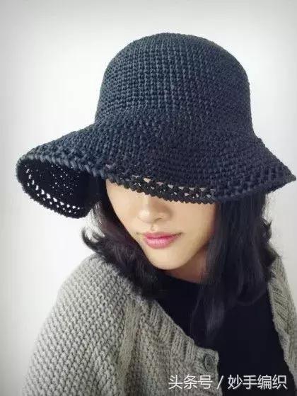 空心线钩太阳帽教程视频,空顶遮阳帽的钩法