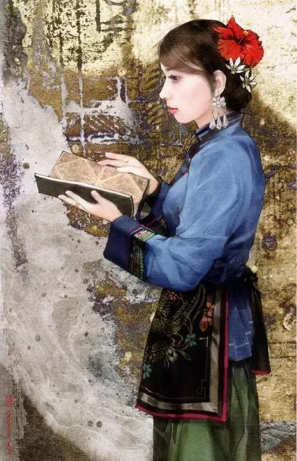 插画美女唯美简约,台湾当代著名的插画家