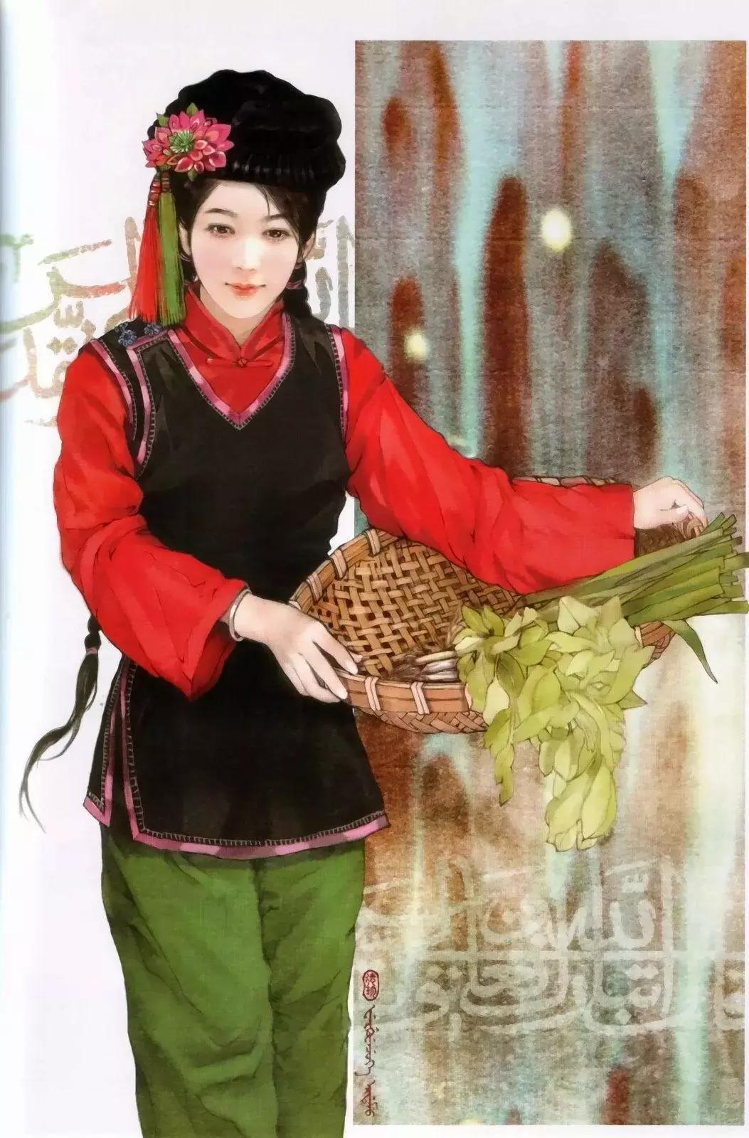 插画美女唯美简约,台湾当代著名的插画家
