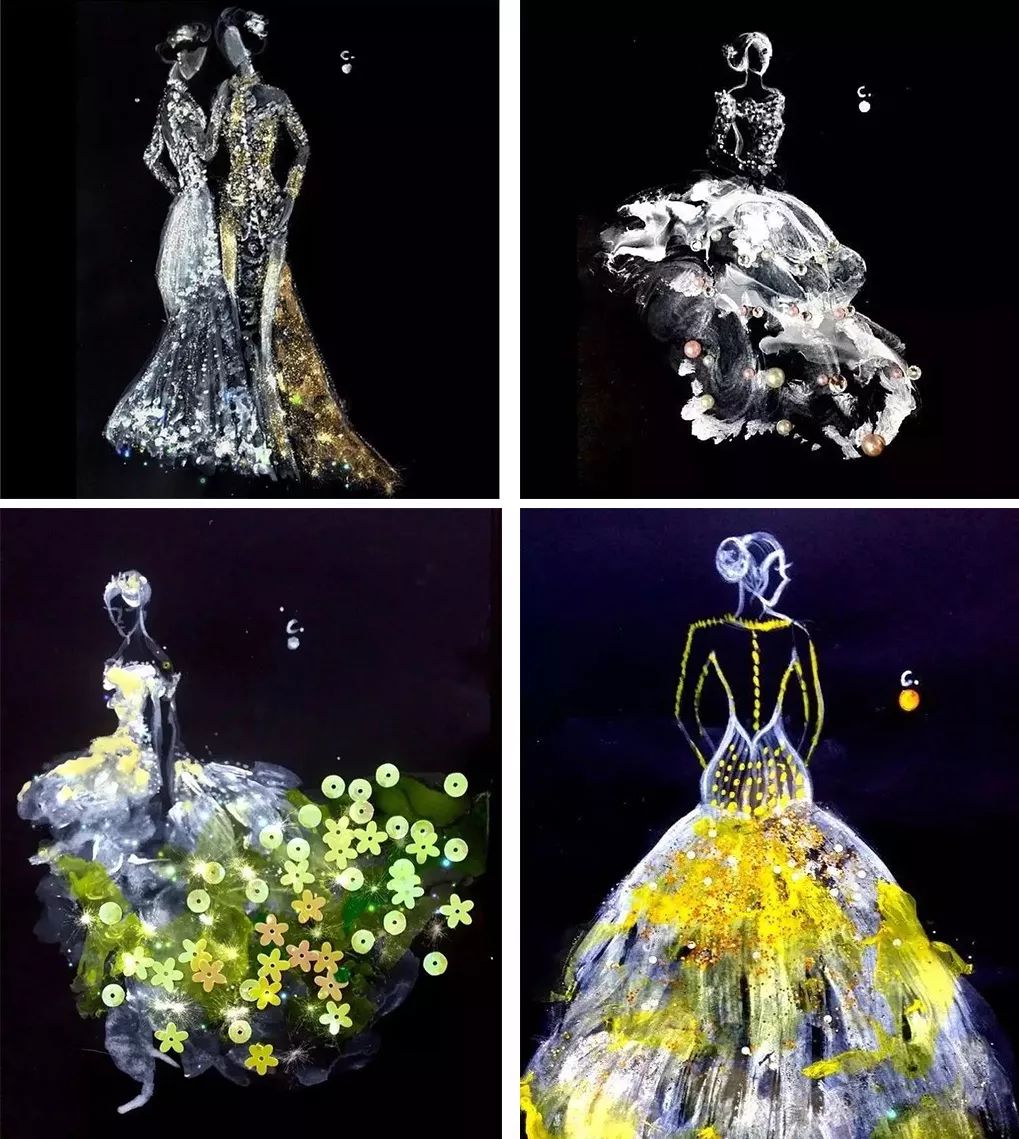 新加坡才女用口红和指甲油创作的高定礼服，居然比设计师手稿还要美！