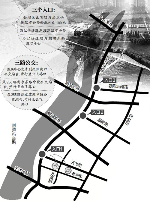 赣州赣东大堤风景,西湖区赣东大堤风光带