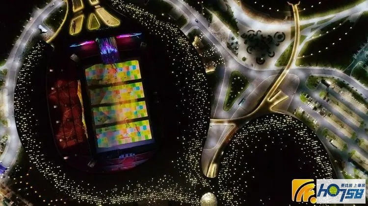 省运会夜景,省运会开幕式灯光秀