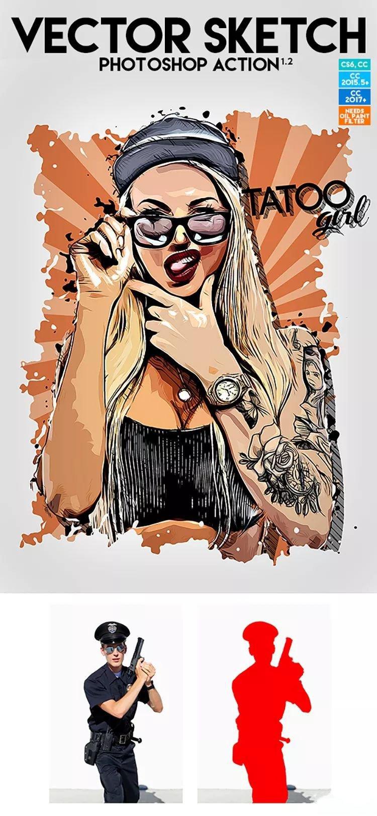 最好用的ps一键美化的插件,ps插件一键给线稿上色