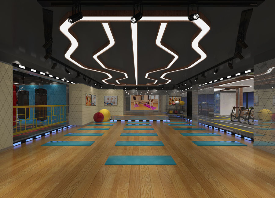 健身会所健身房设计案例效果图
