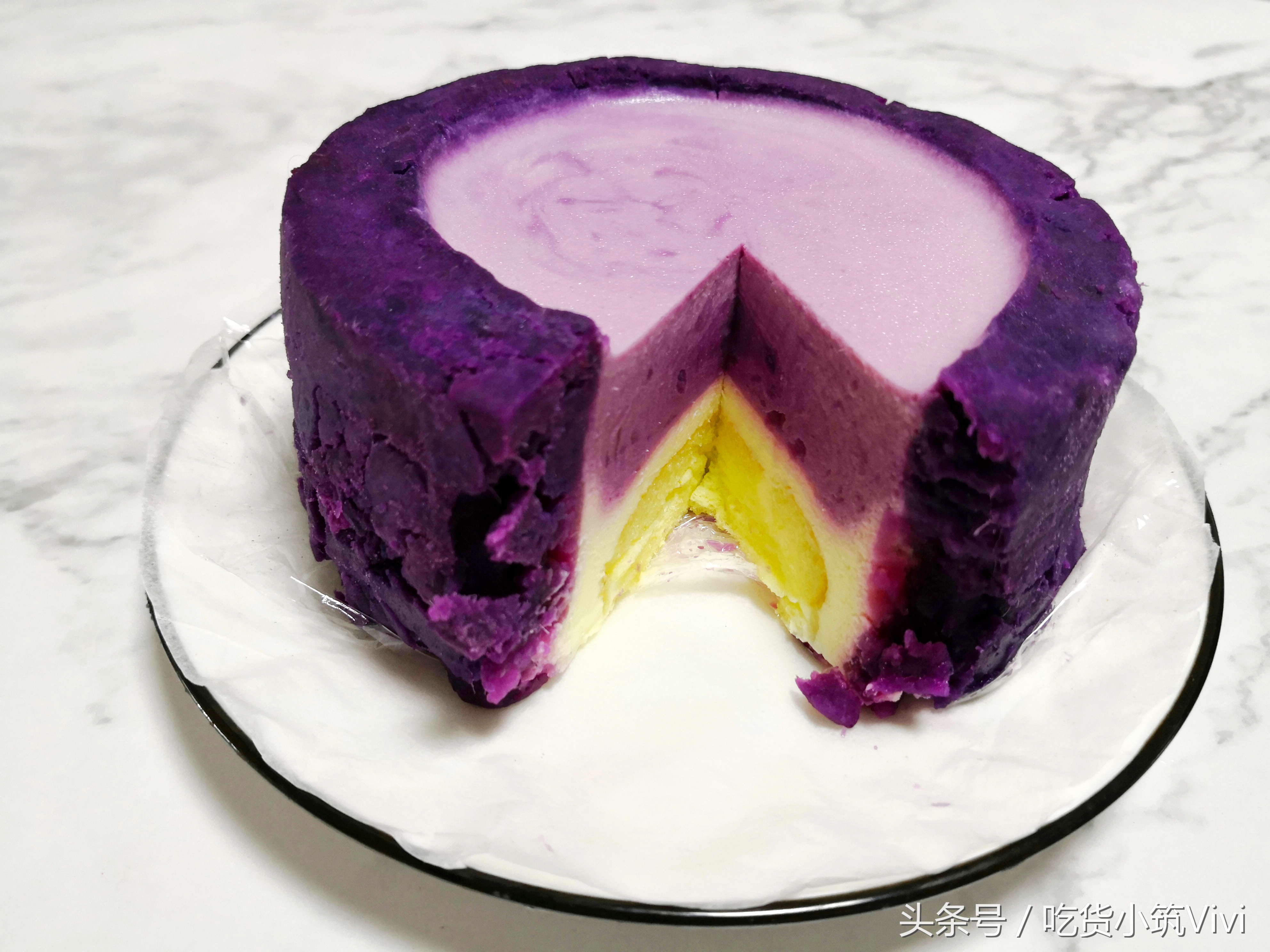 紫薯慕斯甜品,紫薯酸奶慕斯