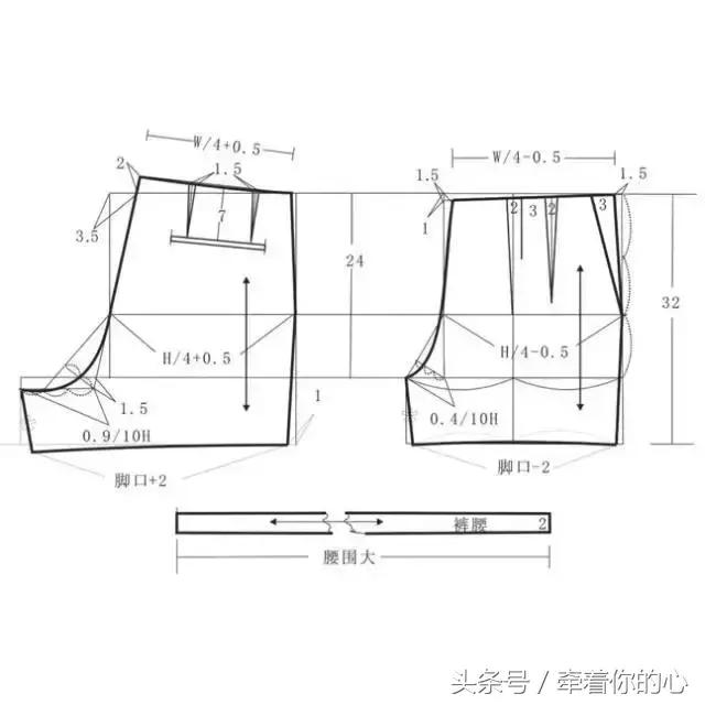 连体裤裙裁剪教程全过程,蕾丝裙裤的裁剪详解图