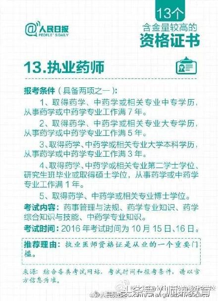 含金量最高的13个证书,含金量最高的证书和收入