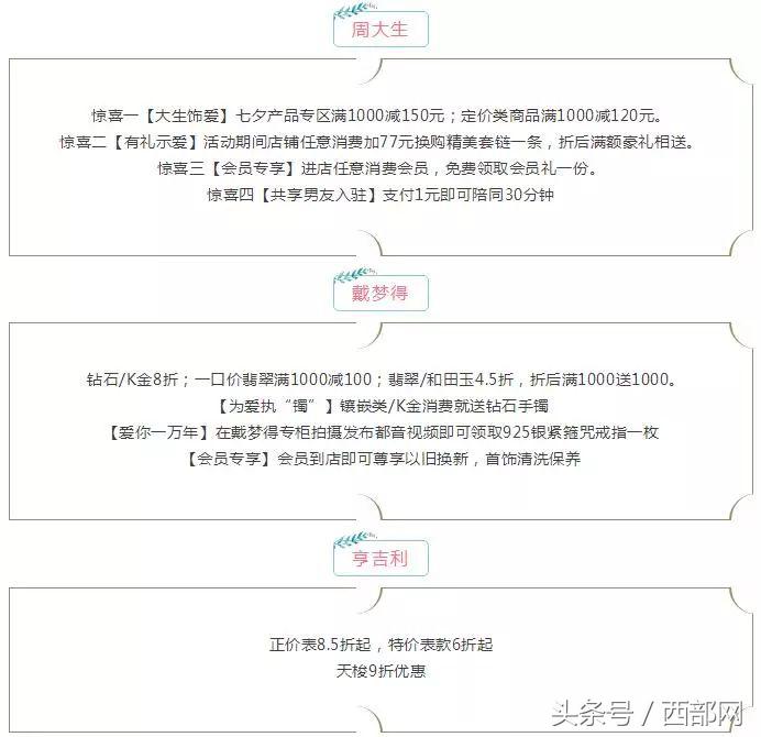 再不去就晚了西安各大商场七夕打折信息都在这！