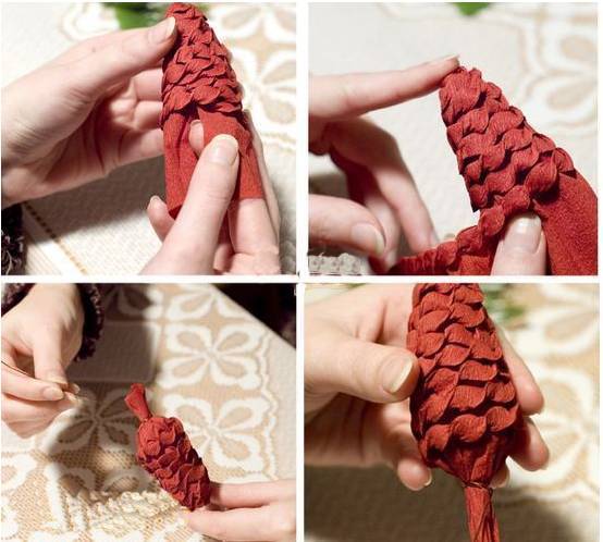 用松塔做的创意吊饰,松塔加树枝创意手工吊饰