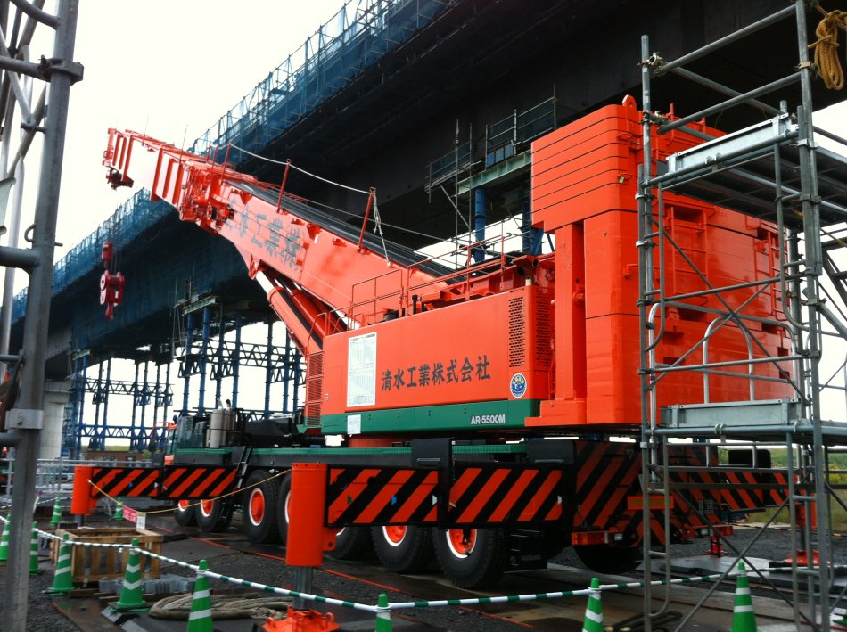 日本建筑工地起重机,日本起重机实拍