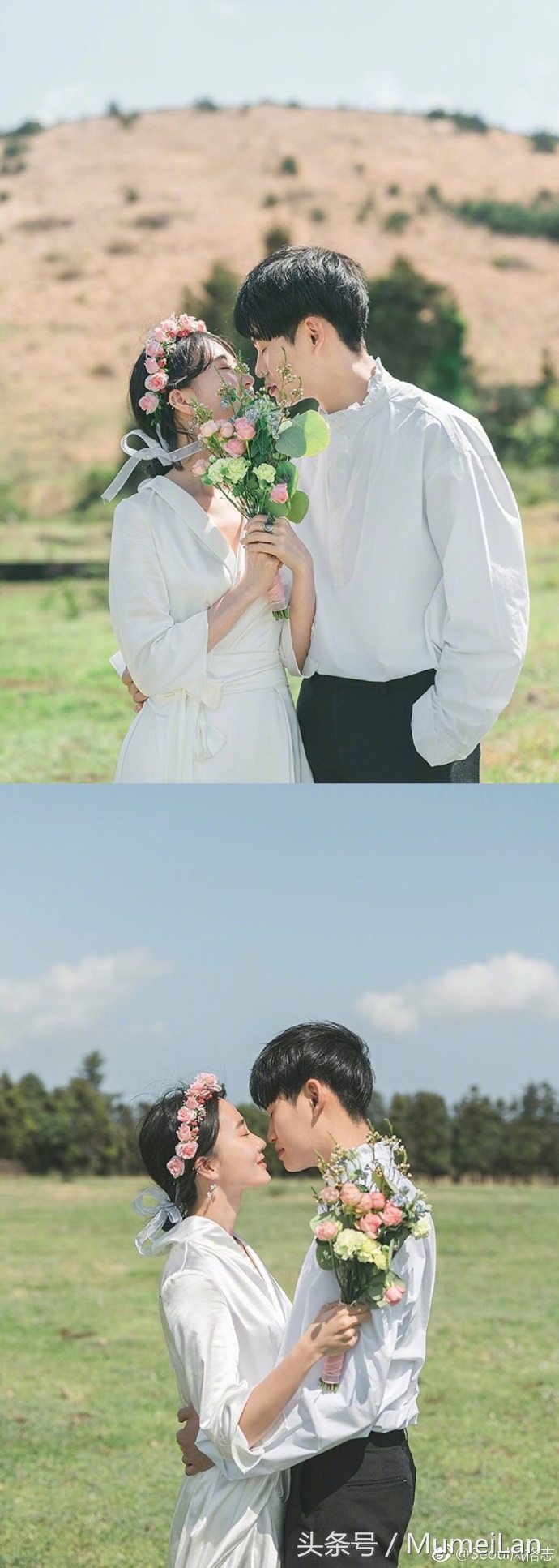 甜到炸的小清新婚纱照就该这样拍,韩式小清新可爱俏皮室内婚纱照