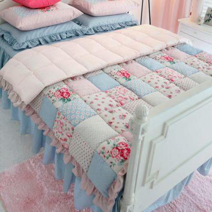 拼布方块床单制作教程,拼布床单手工制作大全