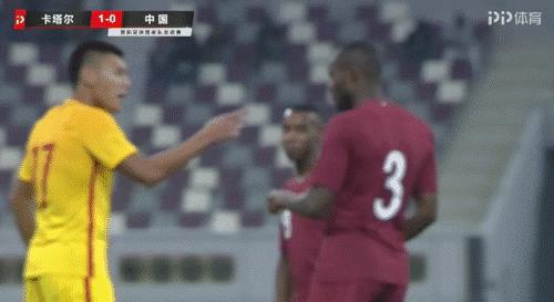 嘴仗赢了,国足球员把卡塔尔后卫骂的哑口无言!