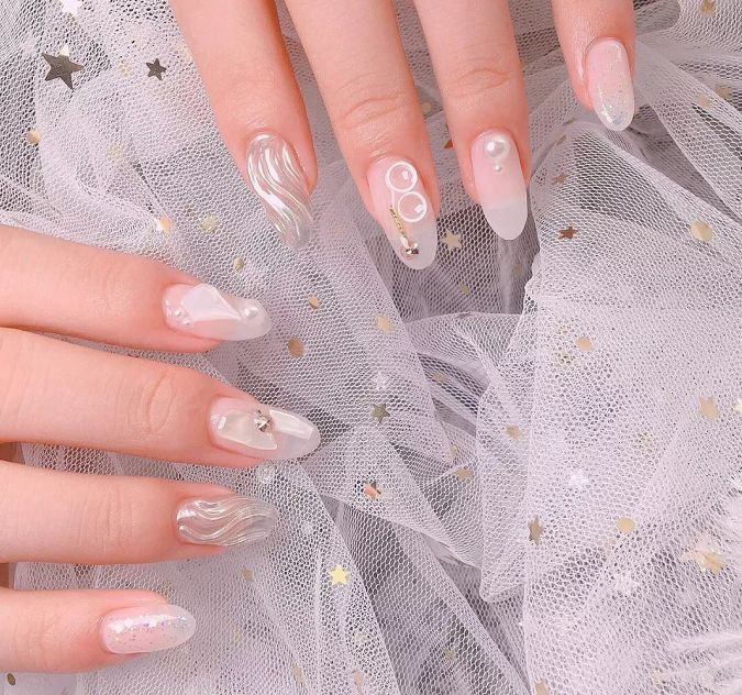 2020夏季爆款美甲水波纹,水波纹的美甲怎么做