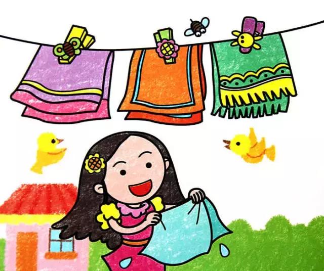 儿童油画棒画原创高清素材,儿童油画棒画素材