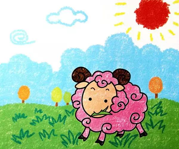 儿童油画棒画原创高清素材,儿童油画棒画素材