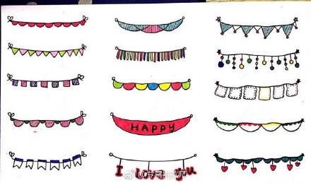 以花边排版的手抄报,春节手抄报花边手帐素材