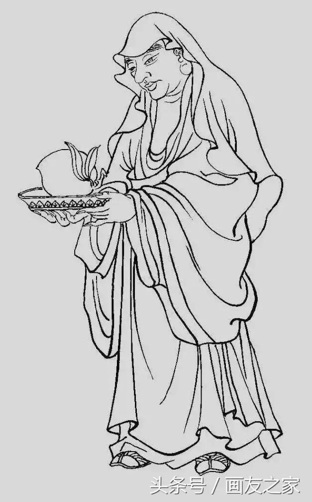 工笔画底稿十八罗汉图,工笔画罗汉图小作品