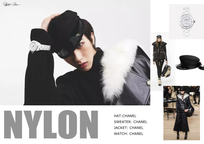 蔡徐坤nylon尼龙九月刊,蔡徐坤机场皮衣新发型