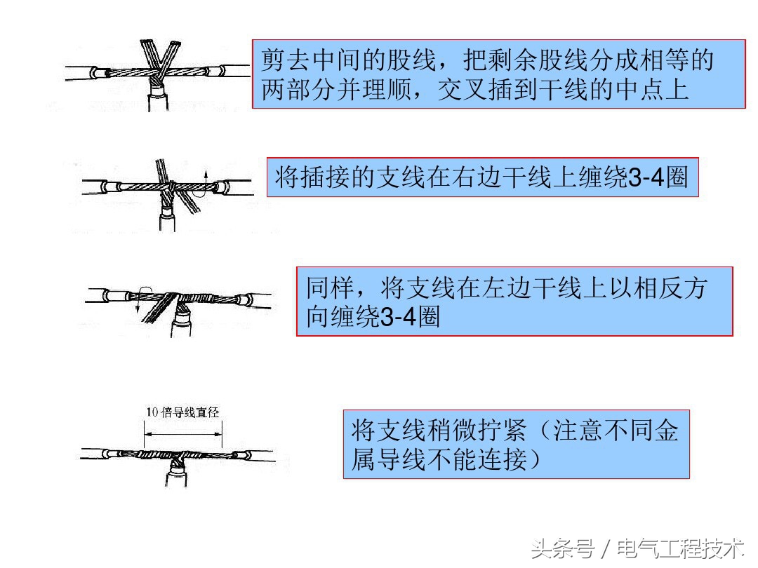 电工老师教你七种常用的电线接法,电工最全的电线连接方法