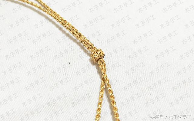 用金珠子编的项链绳,用绳子串的黄金项链