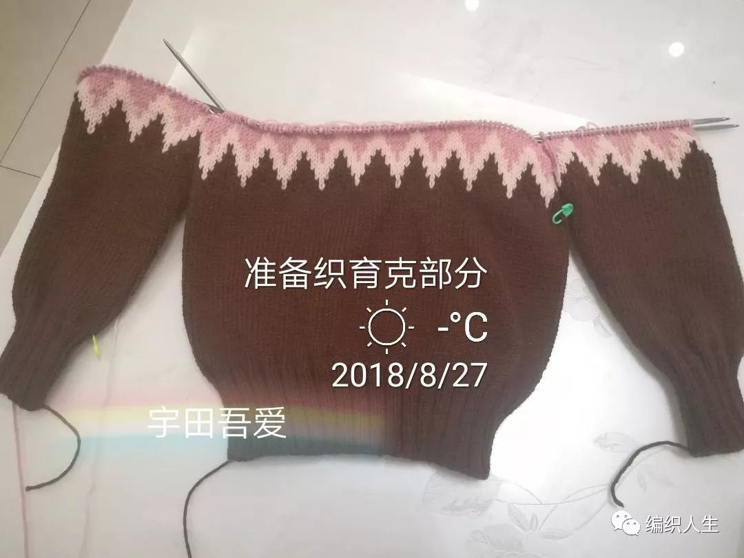 暖暖毛衣编织,儿童圆肩毛衣简单提花