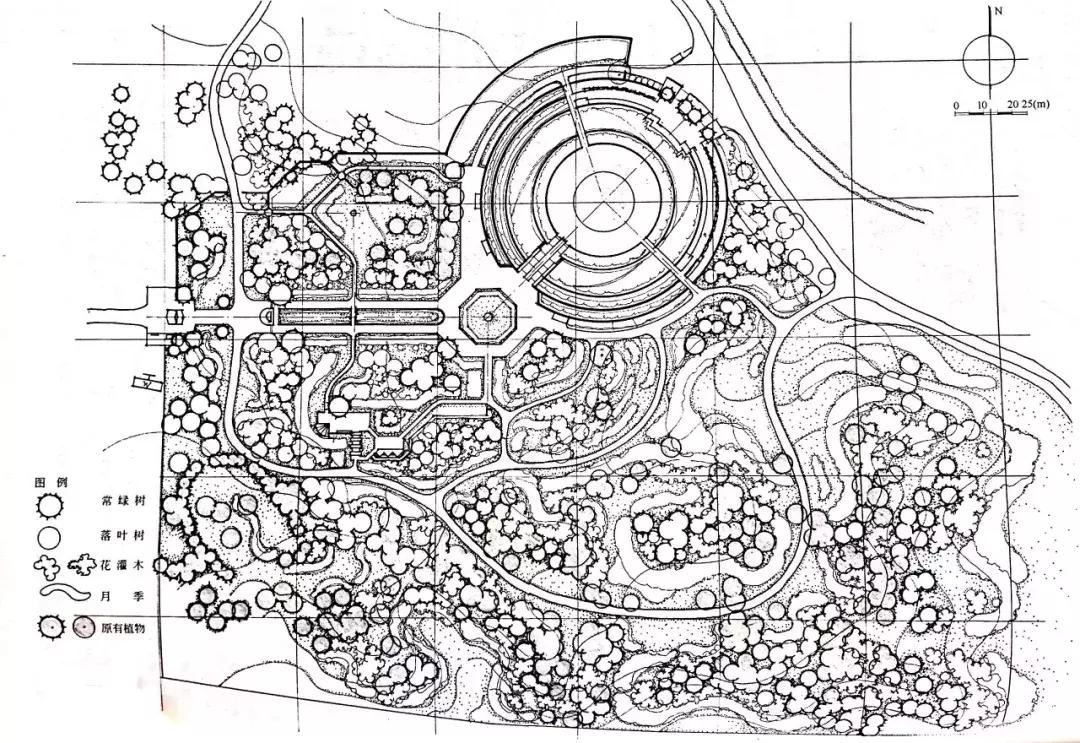 南北方园林造园,中式园林总平面