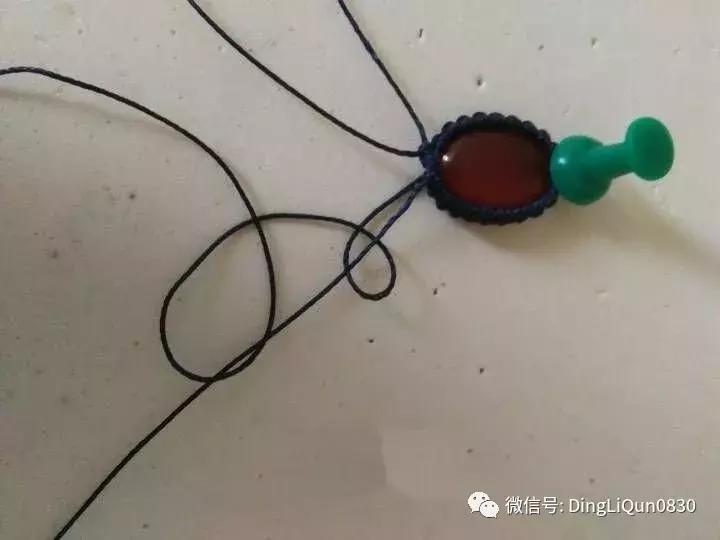 绳编宝石吊坠教程,石头吊坠穿珠子编绳教程