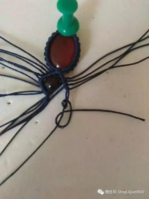 绳编宝石吊坠教程,石头吊坠穿珠子编绳教程