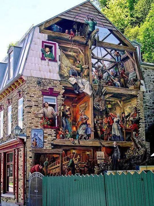 唯美3d画墙绘,破墙而出3d墙绘作品