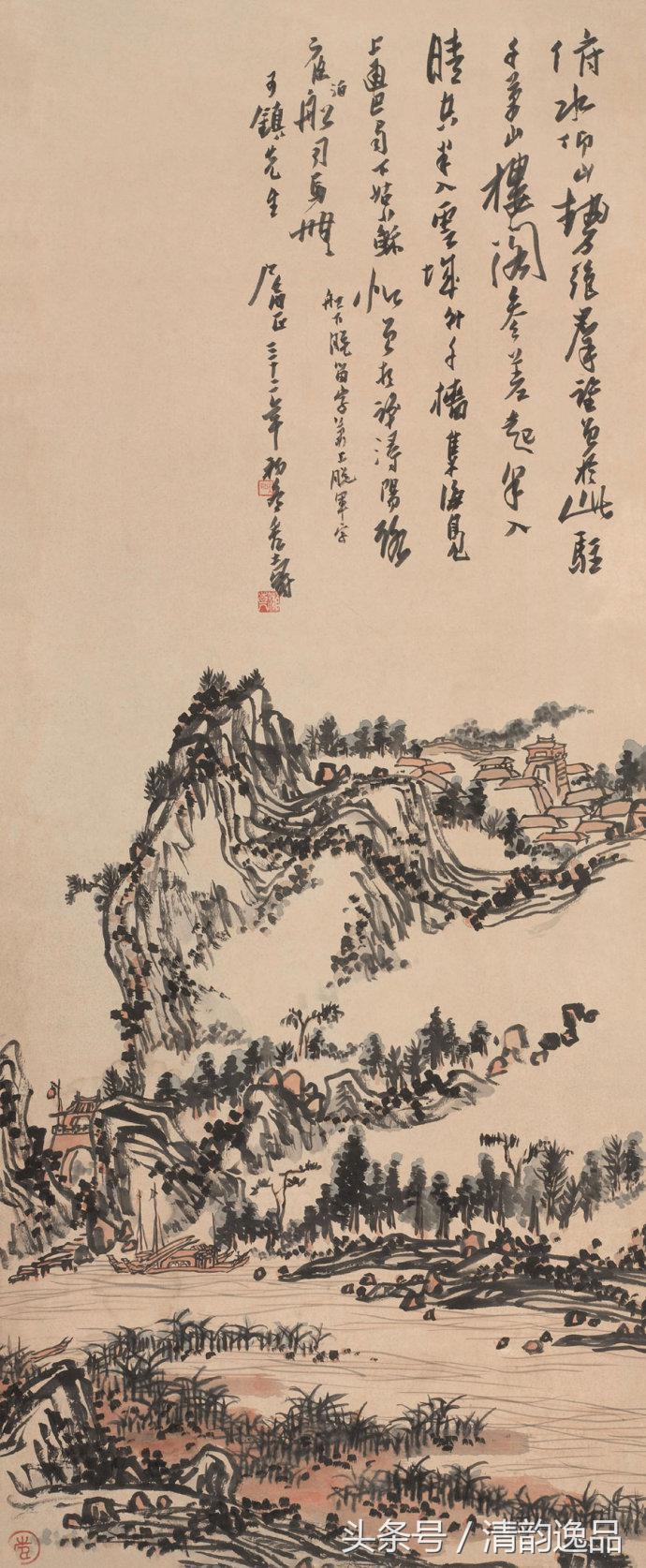 潘天寿花鸟真迹一百幅大赏,潘天寿山水画名作欣赏