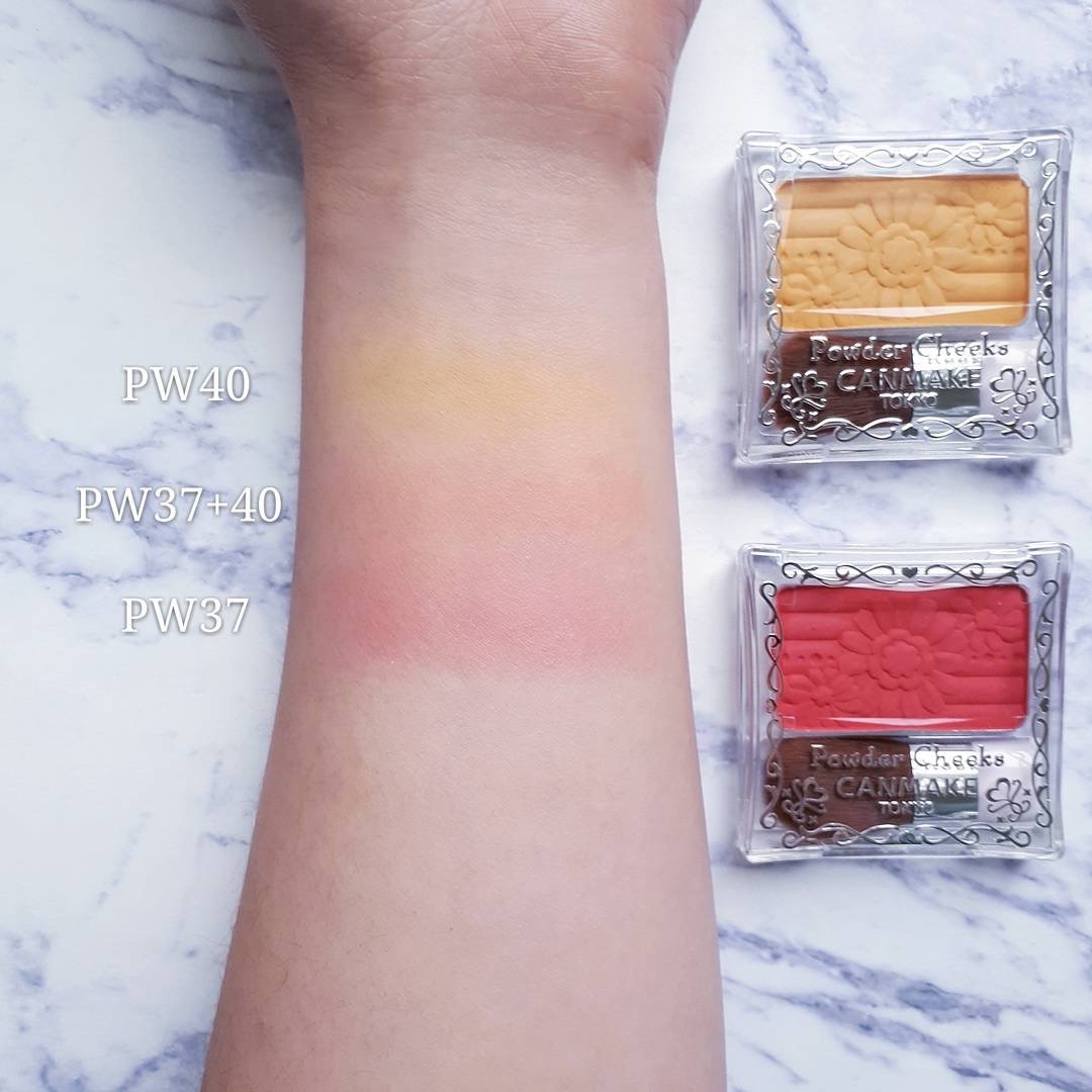 canmake花瓣腮红试色,canmake井田五色花瓣腮红怎么选