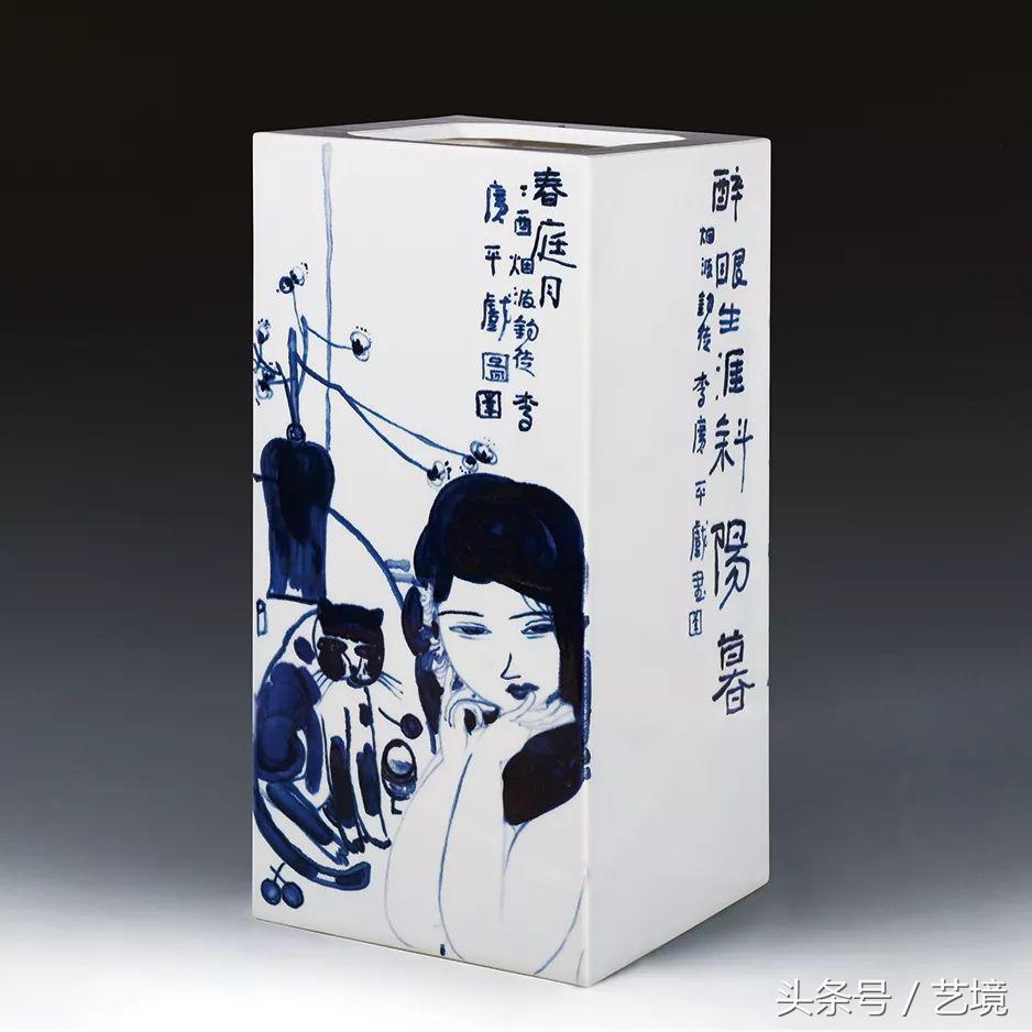 古涧一枝梅原文,梅兰竹菊手绘釉上彩瓷板画