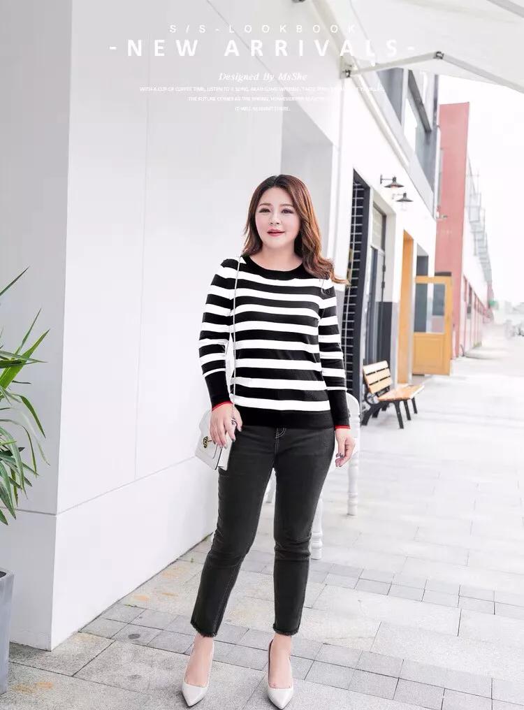 大码打底衫胖mm冬加绒毛衣,秋冬胖mm宽松显瘦内搭毛衣打底衫