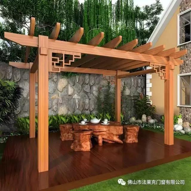 一个花架两种造型,别墅铝合金花架