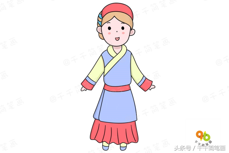 少数民族服饰简笔画超简单,广西少数民族服饰简笔画