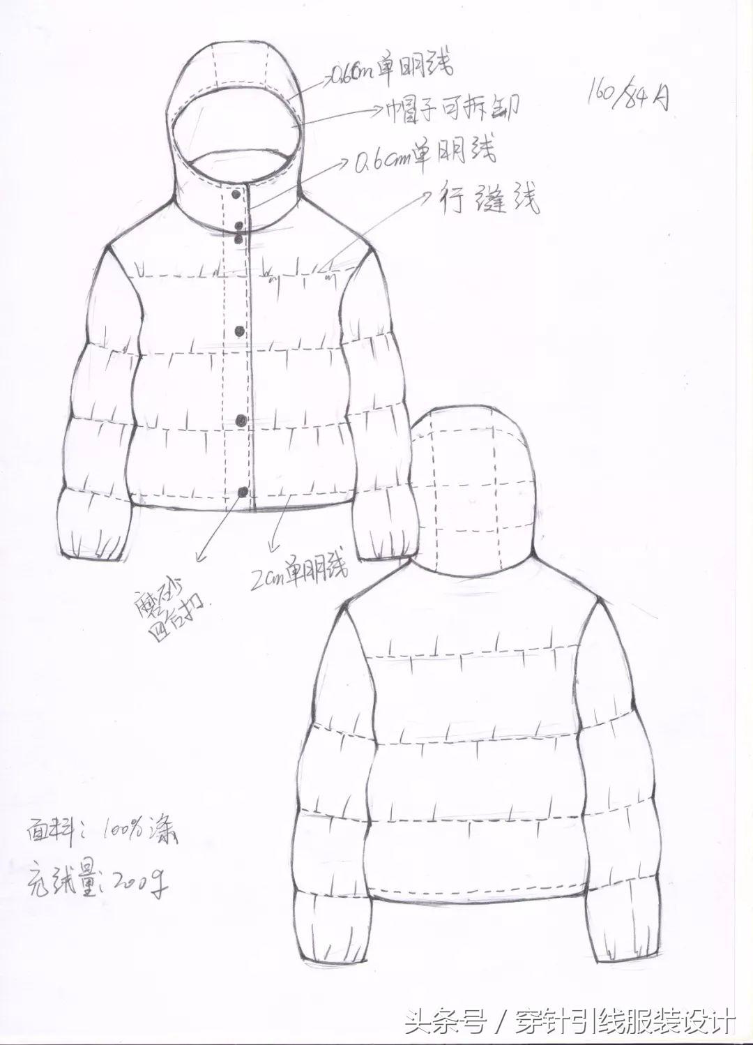 线元素服装款式图画法,y型服装手绘款式图
