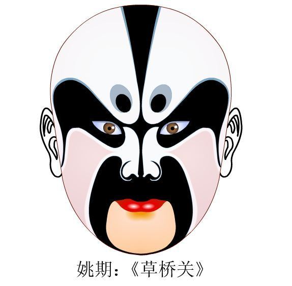 戏曲人物脸谱儿童画,自己创作的戏曲脸谱