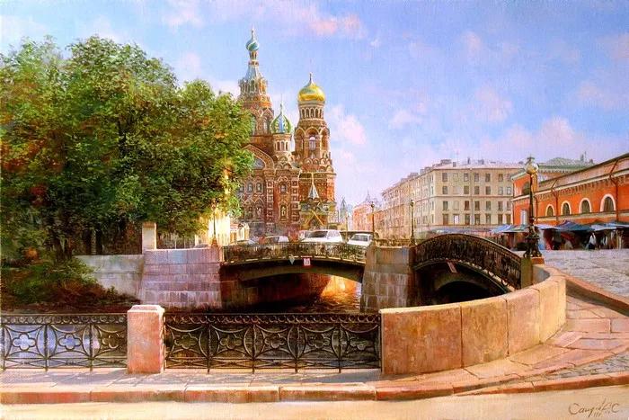 俄罗斯艺术家AydemirSaidov的人体绘画,花间的美丽少女