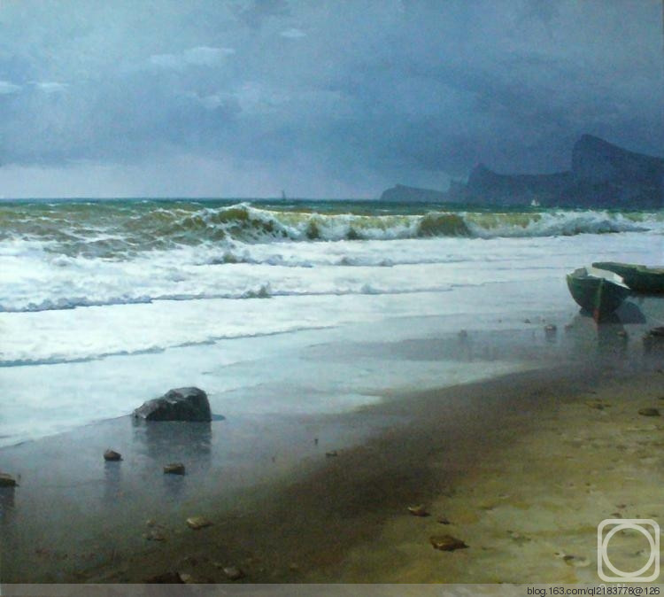 俄罗斯画家画水风景,俄罗斯远山风景油画100幅