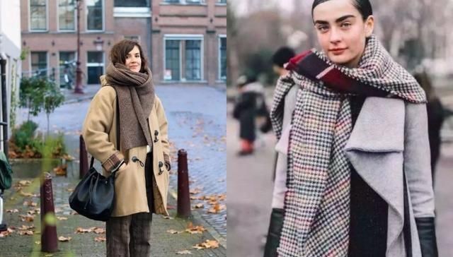 穿羊毛大衣怎么系围巾,高领貂绒大衣怎么系围巾