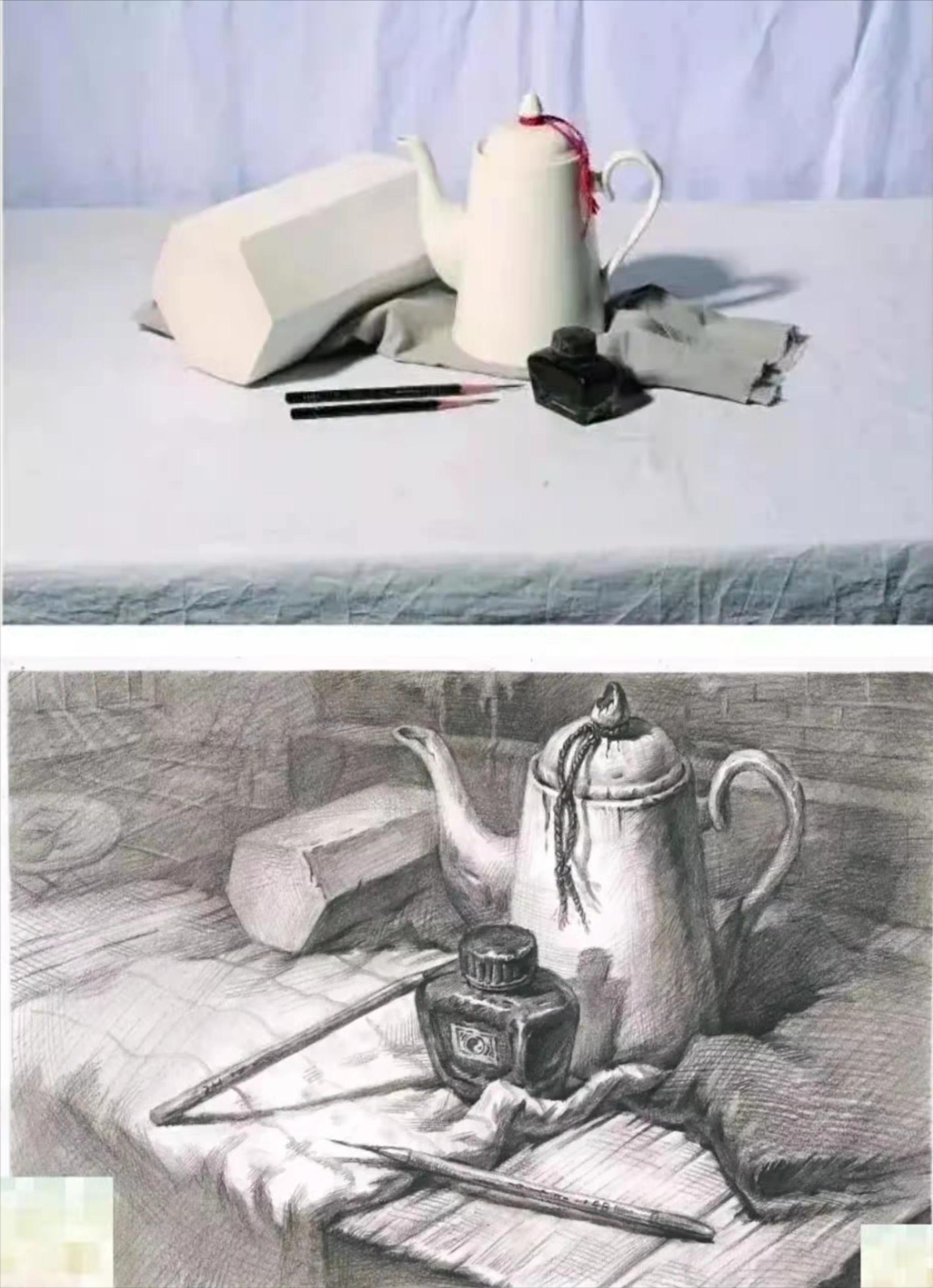 美术素描考试满级作品,素描人物高分卷四大特点