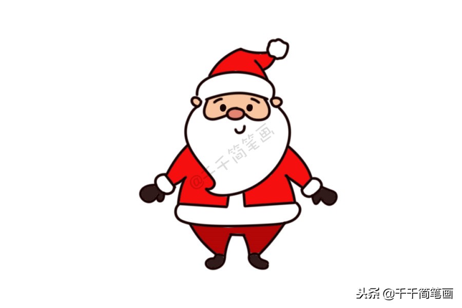 圣诞老人简笔画应该添什么,圣诞老人的礼物简笔画