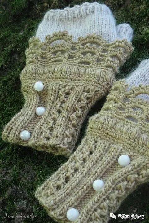 最新手套编织图冬,一线织到底的手套教程