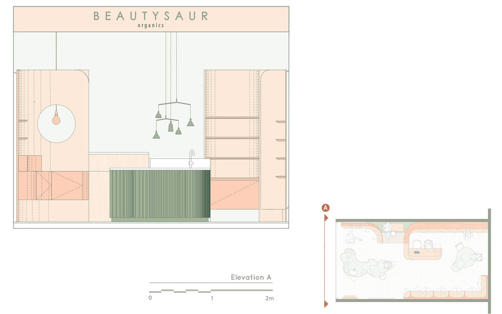 42㎡香港BeautysaurOrganics美妆旗舰店设计|BeanBuro