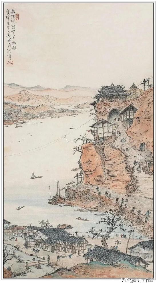 陆俨少山水画教学视频雁荡山写生,杨宝杰老师陆俨少大幅山水画鉴赏