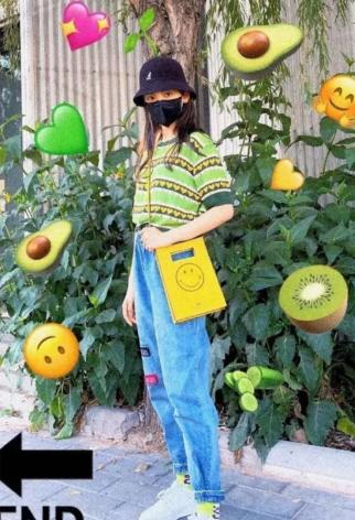 杨超越便宜衣服,杨超越同款紫色上衣黄色裙子